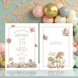 Convite Cute Boho Animal Birthday Party