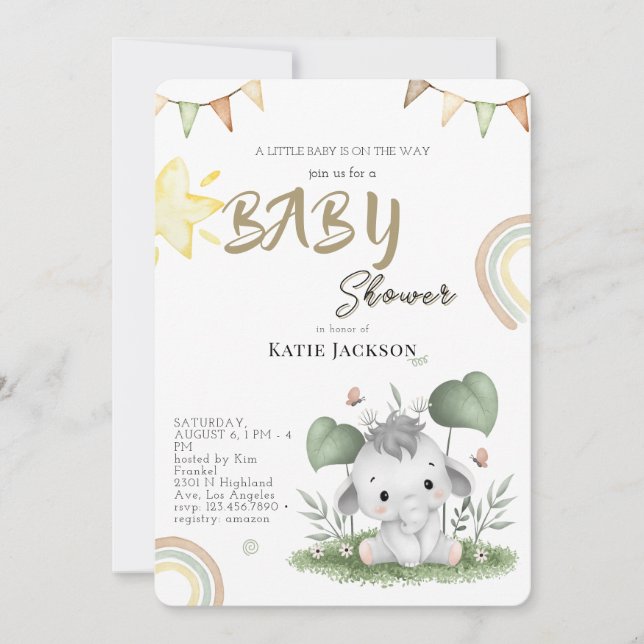 Convite Cute Budget Baby Shower (Frente)