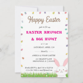 Convite Cute Bunny  Easter BRUNCH & HUNT