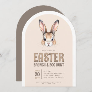 Convite Cute Bunny Face Páscoa Brunch e Ovo Hunt