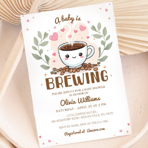 Convite Cute Cafe Bebe Está Fazendo Chá de fraldas De Café