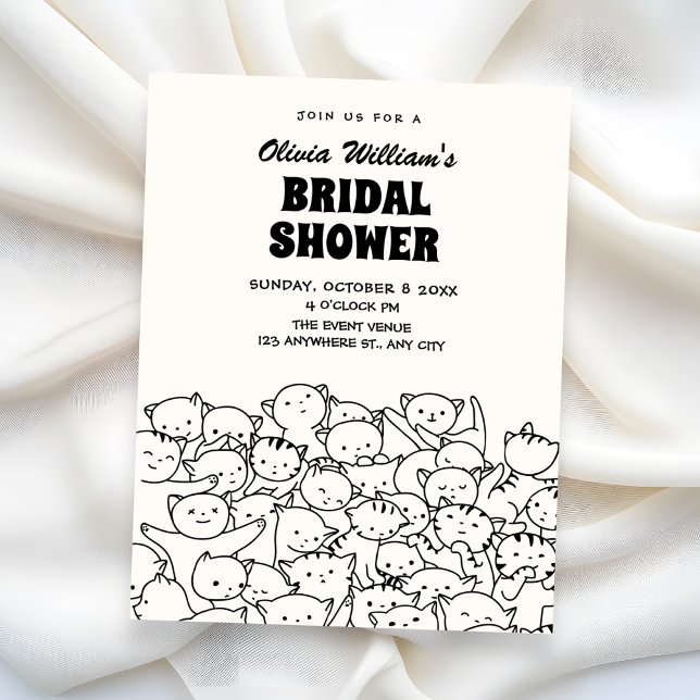 Convite Cute cats bridal shower (Criador carregado)
