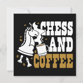 Convite Cute Chess and Coffee Chess Lover Knight Art