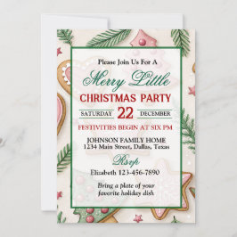 Convite Cute Christmas Cookies Holiday Party