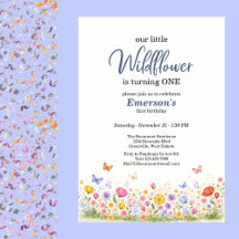 Cute Colorful Little Wildflower 1st Birthday Party