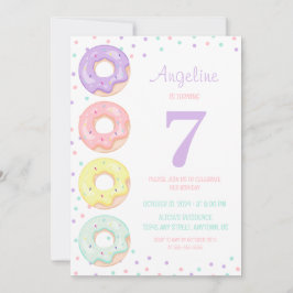 Convite Cute Colorful Sprinkle Donuts Kids Birthday