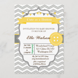 Convite Cute como um botão para bebês