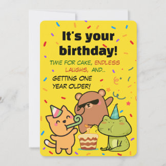 Convite Cute Confetti Birthday Card for Friends and Family