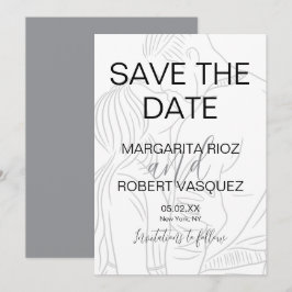 Convite Cute Couple Script Save the Date