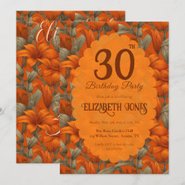 Convite Cute Custom Lilies Themed Girl’S Birthday