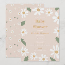 Cute Daisy Flower Baby Shower Girl Pink