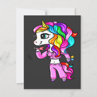 Convite Cute Darts Player Unicorn Girl Funny Darts Women