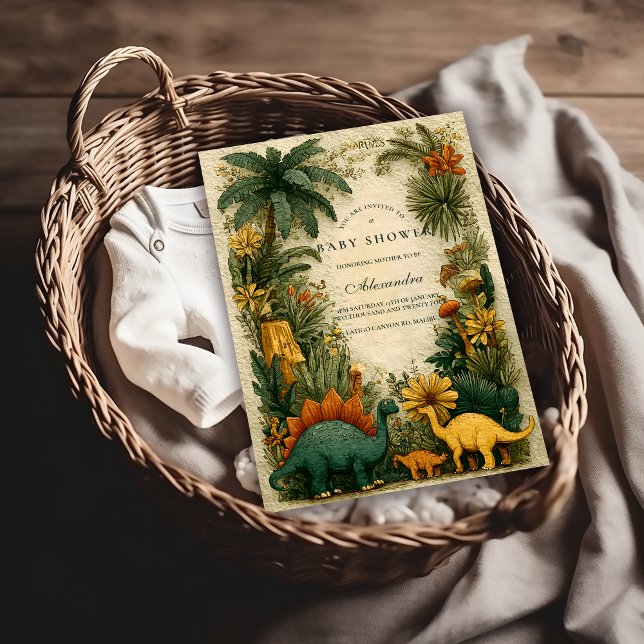 Convite Cute Dinosaur Baby Shower (Criador carregado)