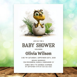 Convite Cute Dinosaur Baby Shower Invitation