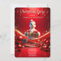 Cute Duck Christmas Holiday Party Invitation