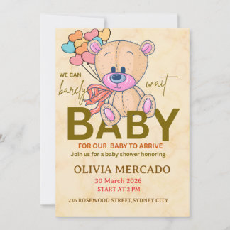 Convite Cute Editable Neutral Baby Shower Invitation