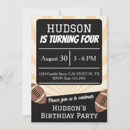 Convite Cute Fall Football Birthday Party Invitation Boys