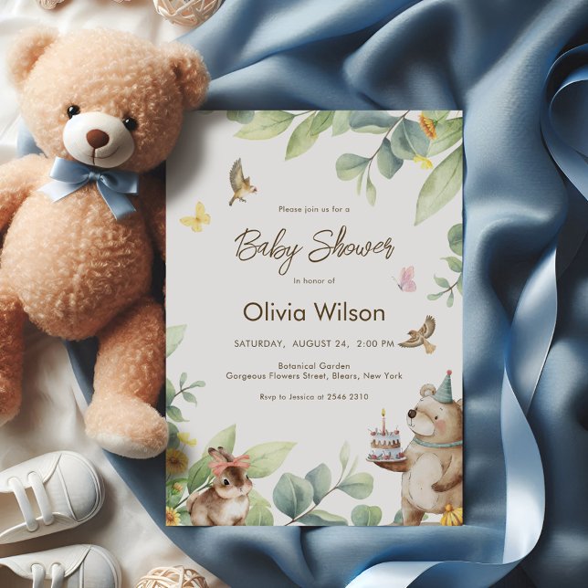 Convite Cute Forest Animals (Criador carregado)