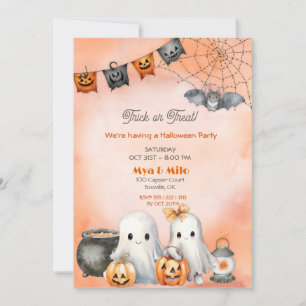 Convite Cute Ghost Halloween
