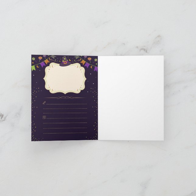 Convite Cute Ghost Halloween Party Folded Invitation (Interior)