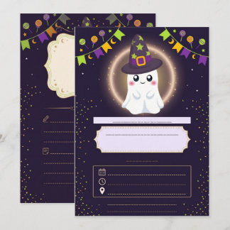Convite Cute Ghost Halloween Party Invitation for Kids