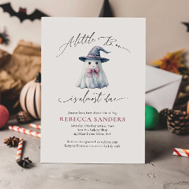 Convite Cute Ghost with Pink Bow & Witch Hat Baby Shower