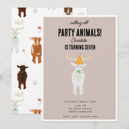 Convite Cute Goats Farm Party Animals Goat Birthday Theme