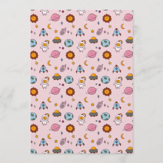 Convite Cute Hand-drawn Little Planet