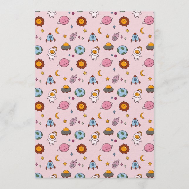 Convite Cute Hand-drawn Little Planet (Frente)