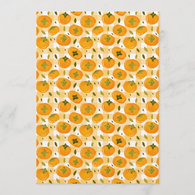 Convite Cute Hand-Drawn Persimmons Seamless Pattern (Frente)