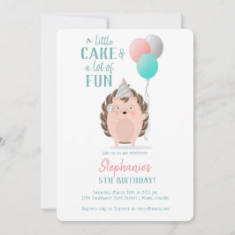 Convite Cute Hedgehog Birthday