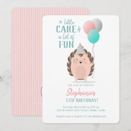 Convite Cute Hedgehog Birthday