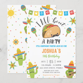 Convite Cute Kawaii Taco 'Bout an Party Fiesta Birthday