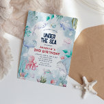 Convite Cute Kids Watercolor embaixo da Festa de aniversár<br><div class="desc">Prepare-se para fazer ondas com o nosso Convite de Aniversário do Mar! Com o seu charmoso pano de fundo azul de lavagem d'água e cativando a vida selvagem do oceano, esta modelo editável certamente fará bastante esplendor no próximo verão, praia ou festa de aniversário de piscina! Uma escolha perfeita para...</div>