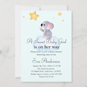 Convite Cute Koala Boho Reach For The Stars Chá de fraldas