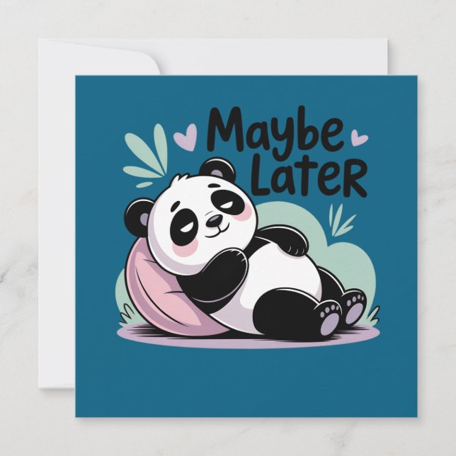 Convite Cute Lazy Panda – “Maybe Later” Relaxing Panda (Frente)
