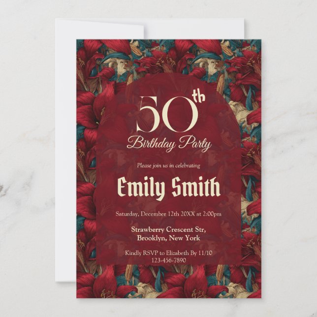 Convite Cute Lilies Inspired Summer Party (Frente)