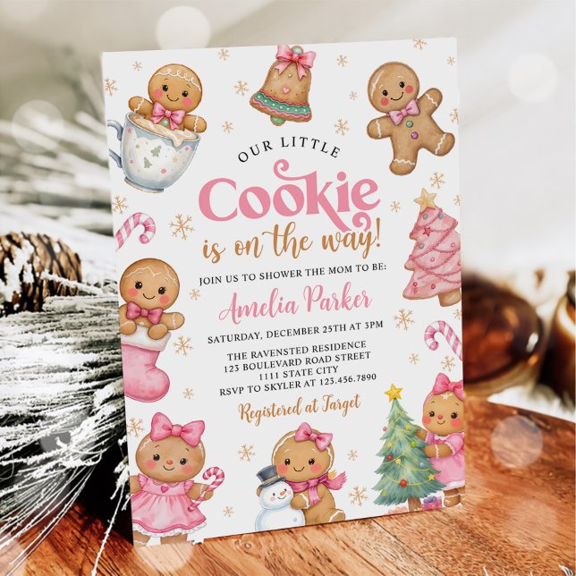 Convite Cute Little Cookie Winter Christmas Baby Shower (Criador carregado)