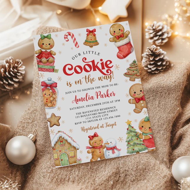 Convite Cute Little Cookie Winter Christmas Baby Shower (Criador carregado)