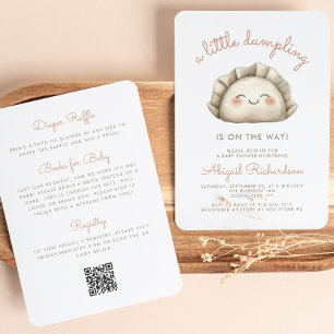 Convite Cute Little Dumpling Código QR Chaveiro Festa de B