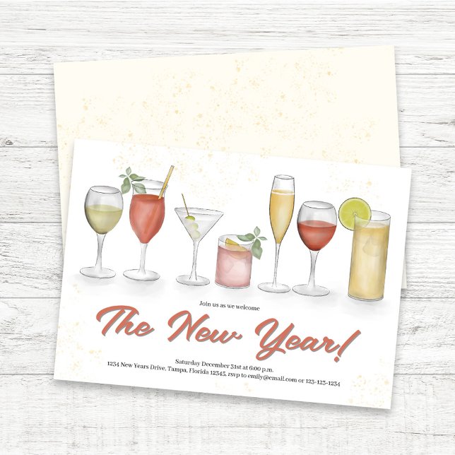 Convite Cute New Year's Eve party Invitation (New Year's Eve Custom Party Invitations.)
