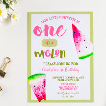 Cute One in a Melon 1º Aniversário Rosa Verde