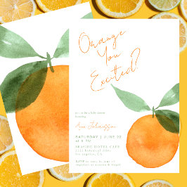 Convite Cute Orange You Excited  Citrus Baby Shower