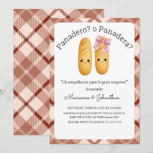 Convite Cute Panadero ou Panadera Revelação de Bebê 