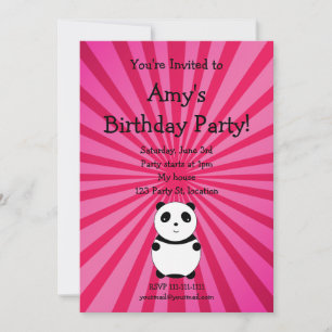 Convite Cute panda birthday invitation