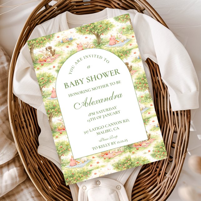 Convite Cute Pastel Barnyard Celebration Baby Shower (Criador carregado)