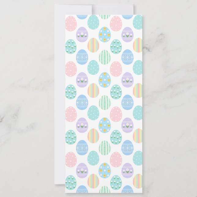 Convite Cute Pastel Easter Eggs Pattern  (Frente)