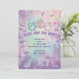 Convite Cute Pastel Fantasma "Aqui Para Os Espíritos" Hall