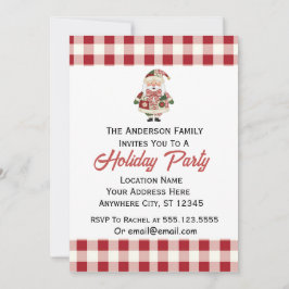Convite Cute Personalized Santa Christmas Holiday