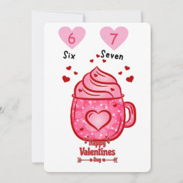 Convite Cute Pink Heart Mug Valentine's Day Greeting Card